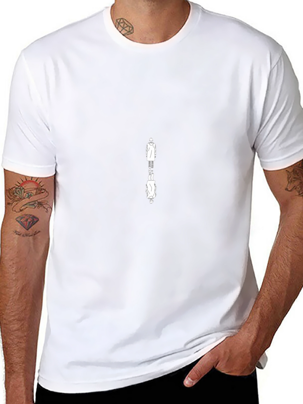 Minimalist Reflection Graphic Black T-Shirt