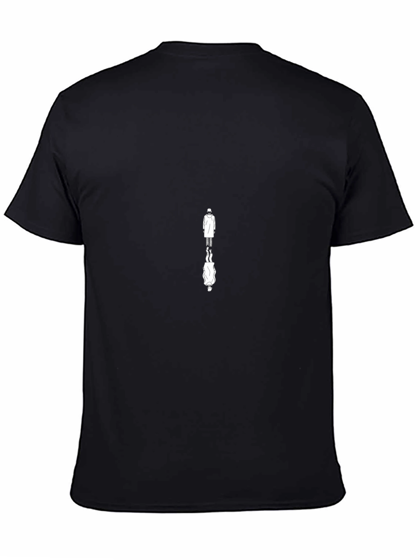 Minimalist Reflection Graphic Black T-Shirt