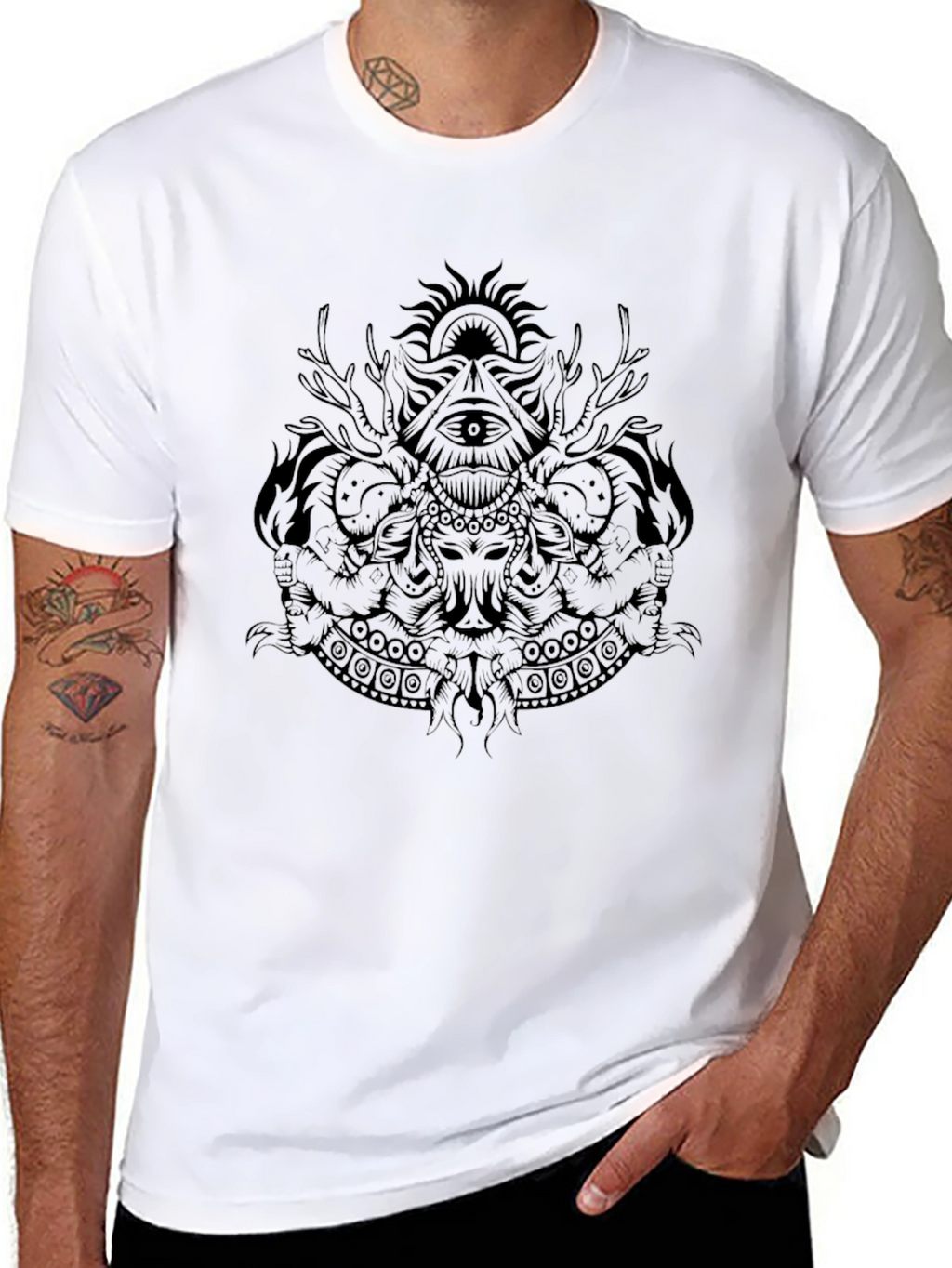 Mystic Graphic Black T-Shirt for Men
