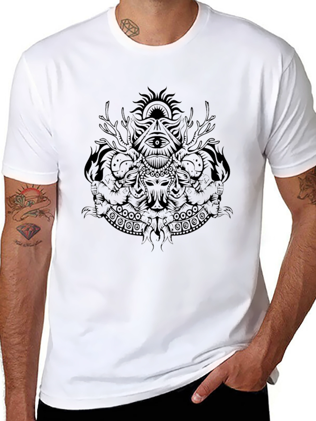 Mystic Graphic Black T-Shirt for Men