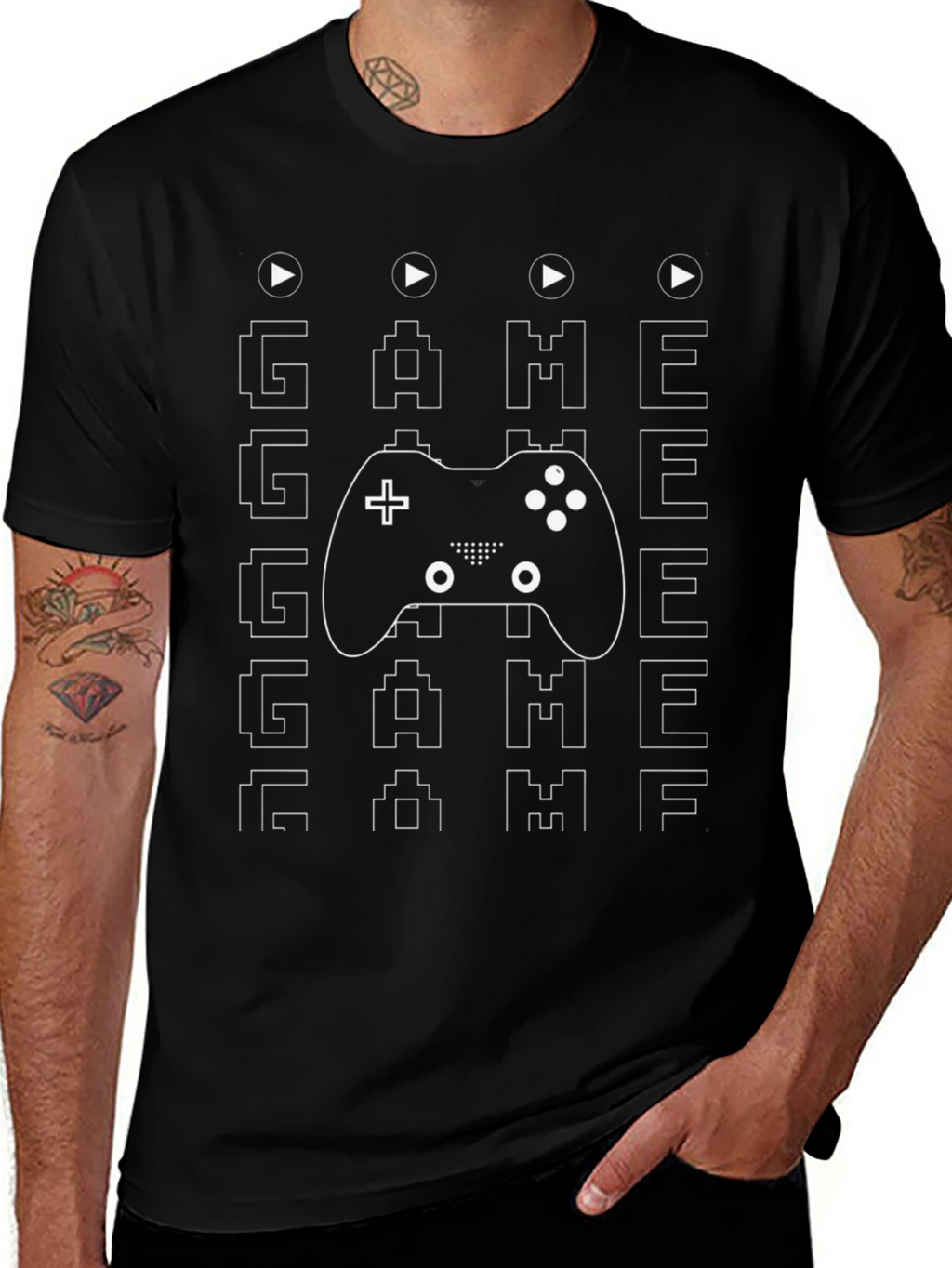 Game On T-Shirt - Gamer Style Black Tee