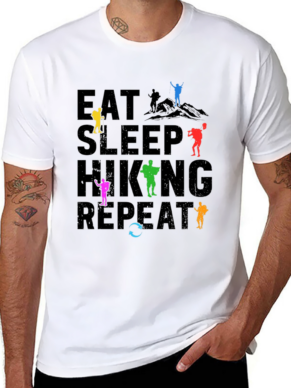 Eat Sleep Hiking Repeat T-Shirt Adventure Tee