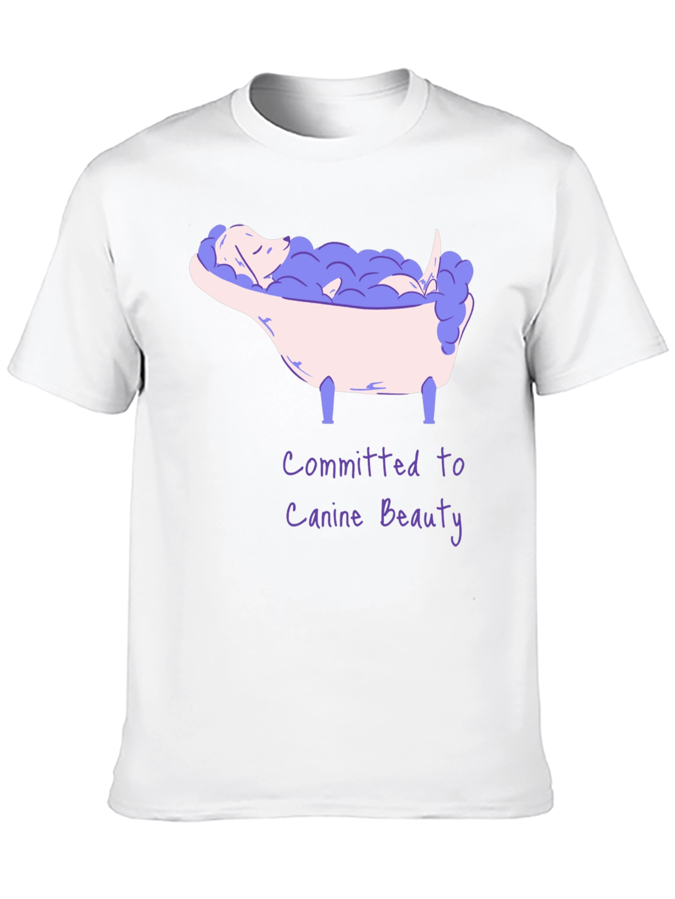 Canine Beauty T-Shirt - Dog in Bathtub Graphic Tee