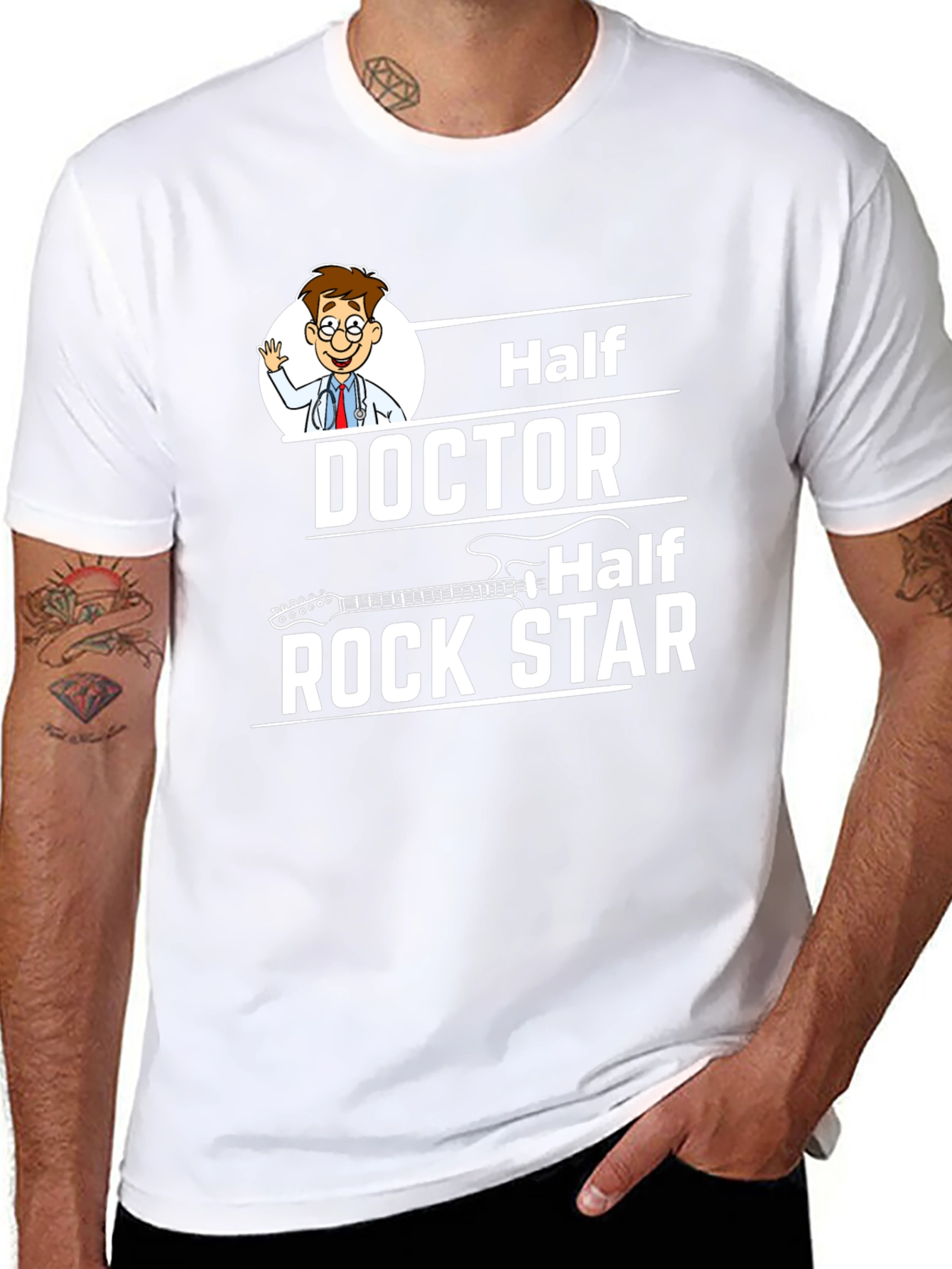Half Doctor Half Rock Star Graphic Tee