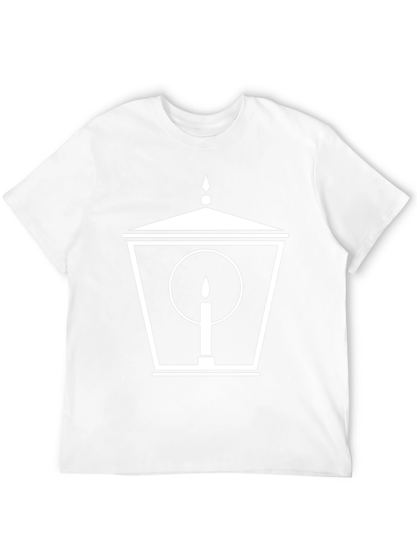 Lantern & Candle Graphic Tee - Stylish Black T-Shirt