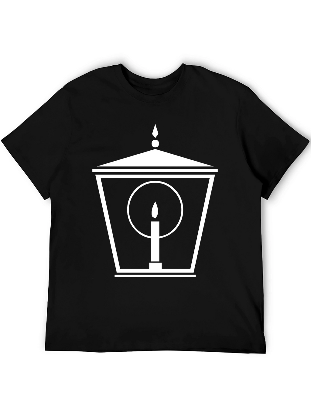 Lantern & Candle Graphic Tee - Stylish Black T-Shirt