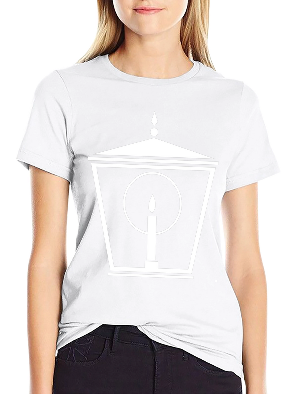 Lantern & Candle Graphic Tee - Stylish Black T-Shirt