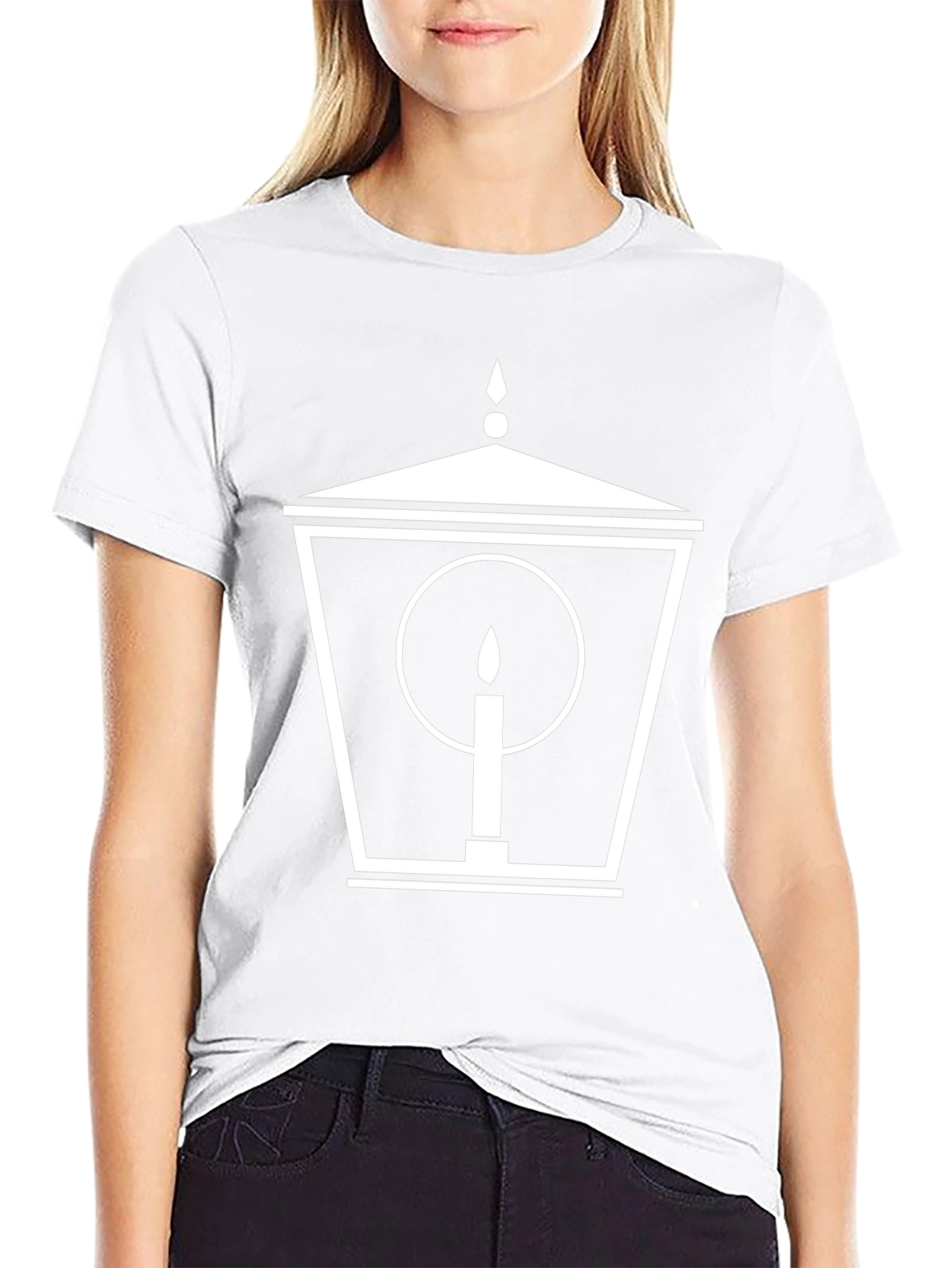 Lantern & Candle Graphic Tee - Stylish Black T-Shirt