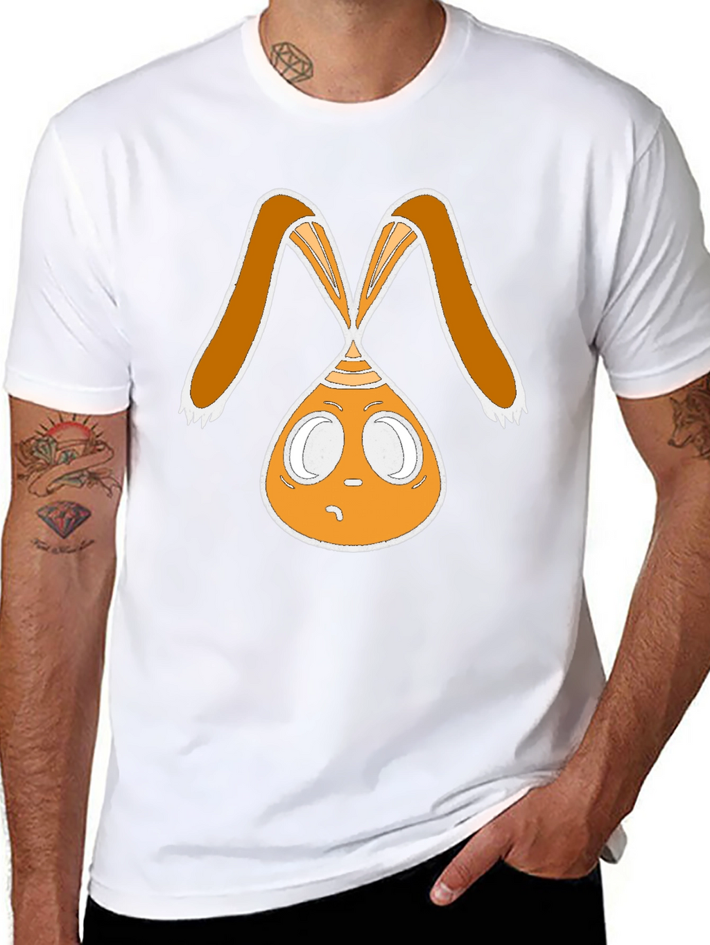 Funky Bunny Graphic Tee - Black Cotton Casual Shirt