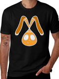 Funky Bunny Graphic Tee - Black Cotton Casual Shirt