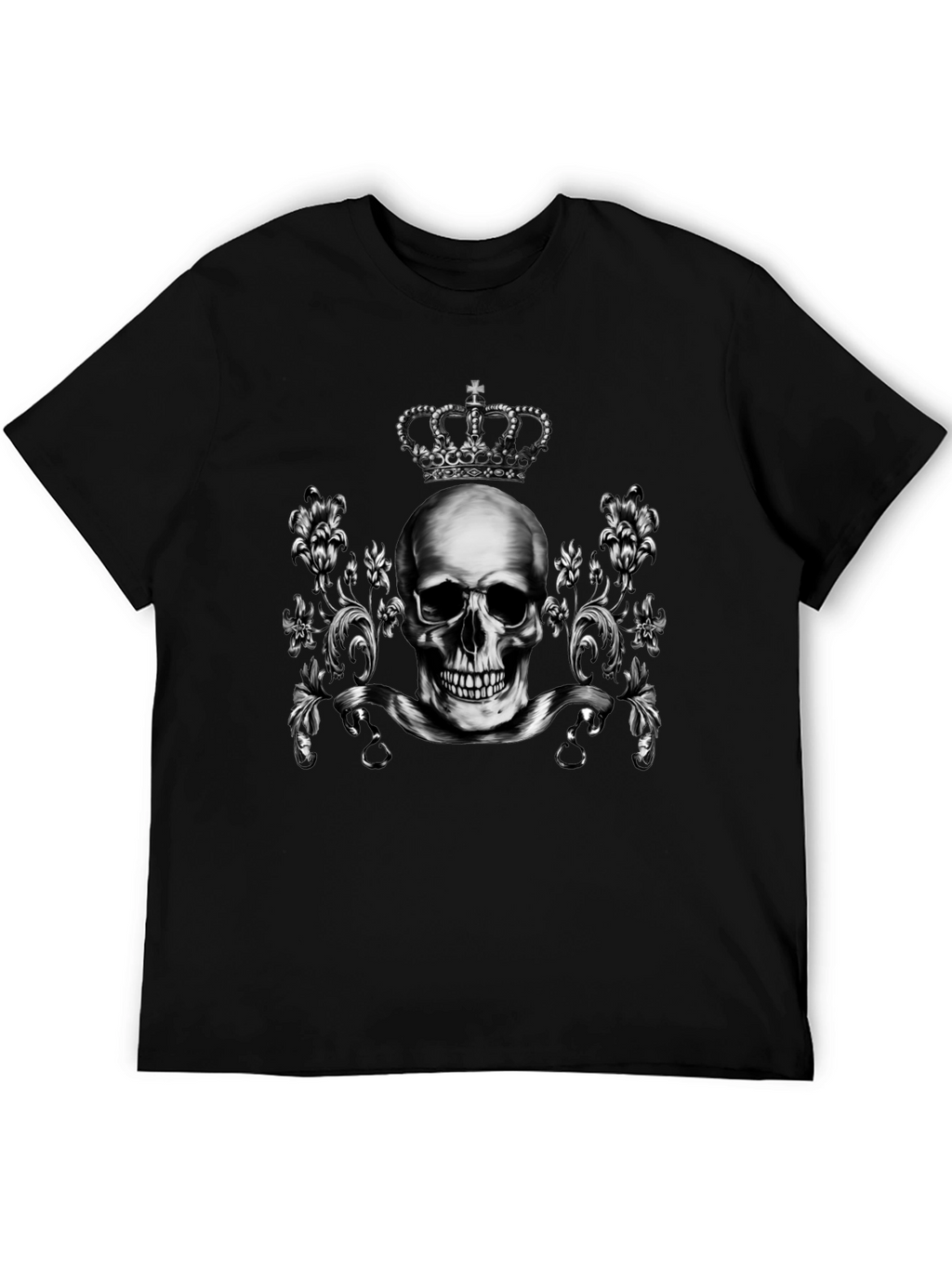 Skull & Crown Graphic Tee - Mens Black T-Shirt