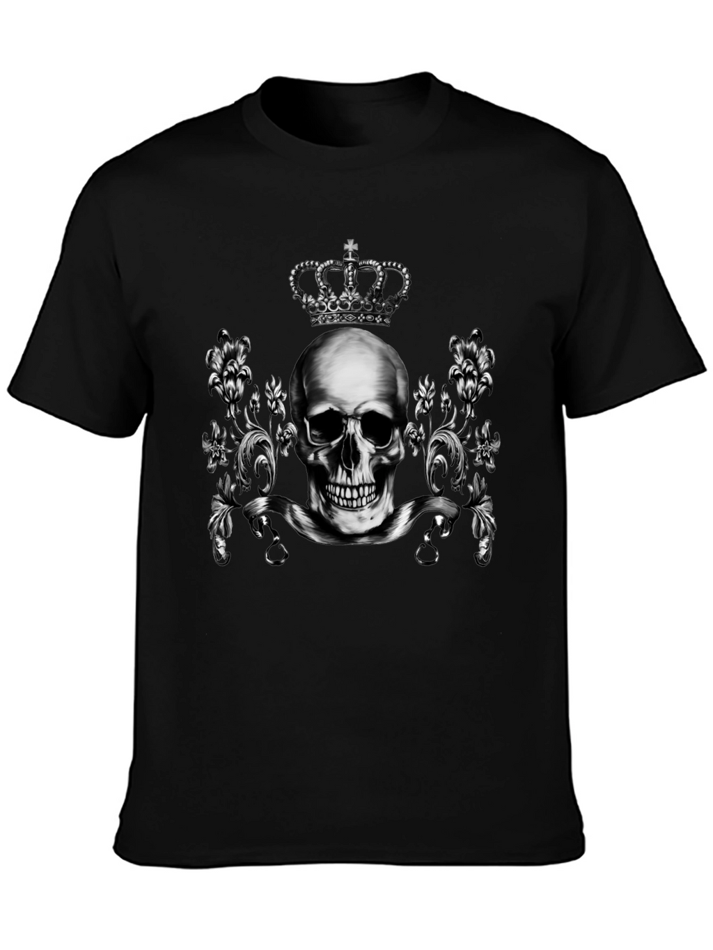 Skull & Crown Graphic Tee - Mens Black T-Shirt