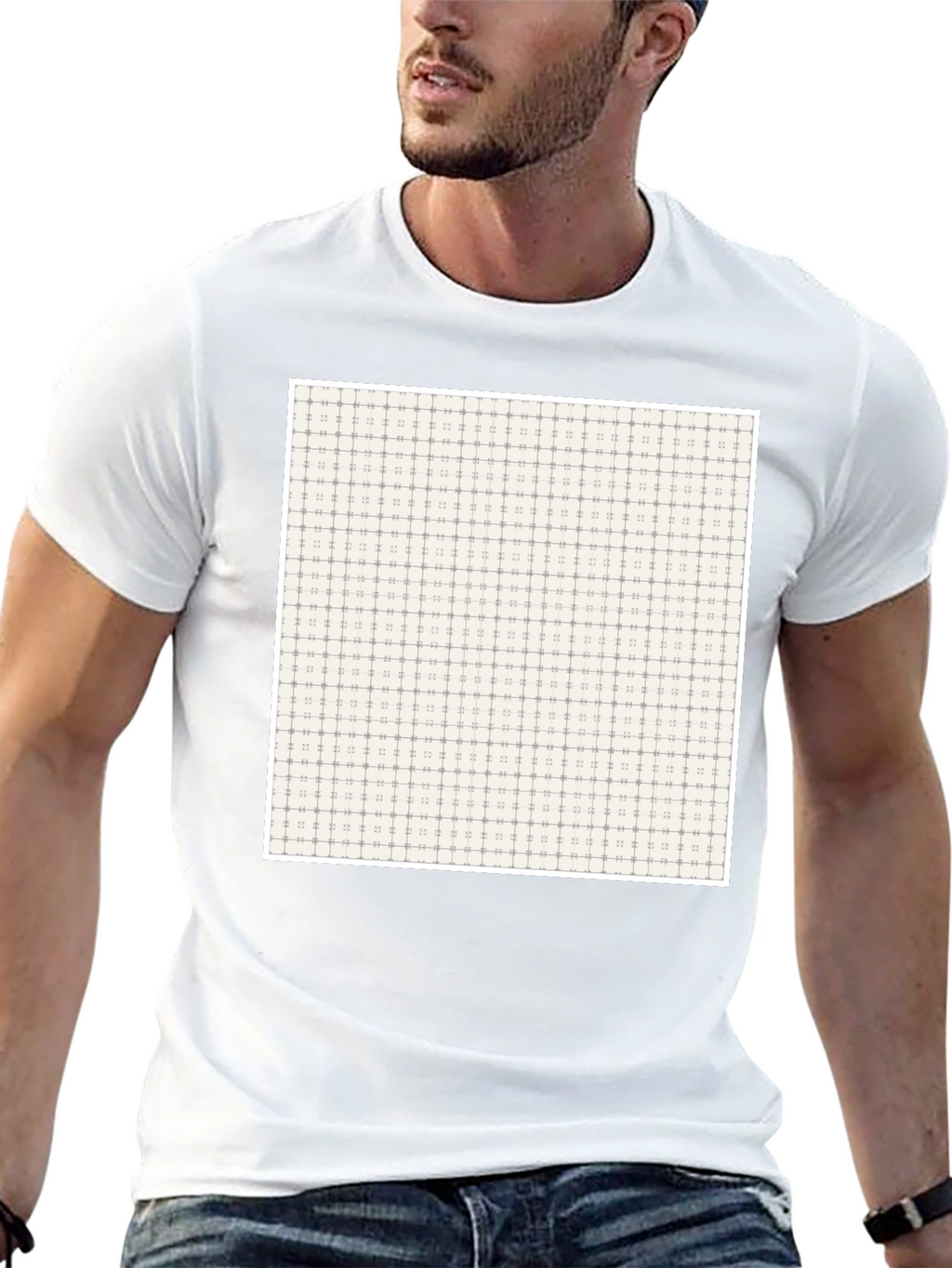 Patterned Crew Neck Tee - Modern Design