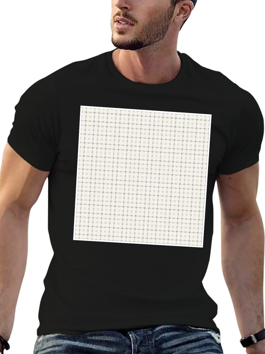 Patterned Crew Neck Tee - Modern Design
