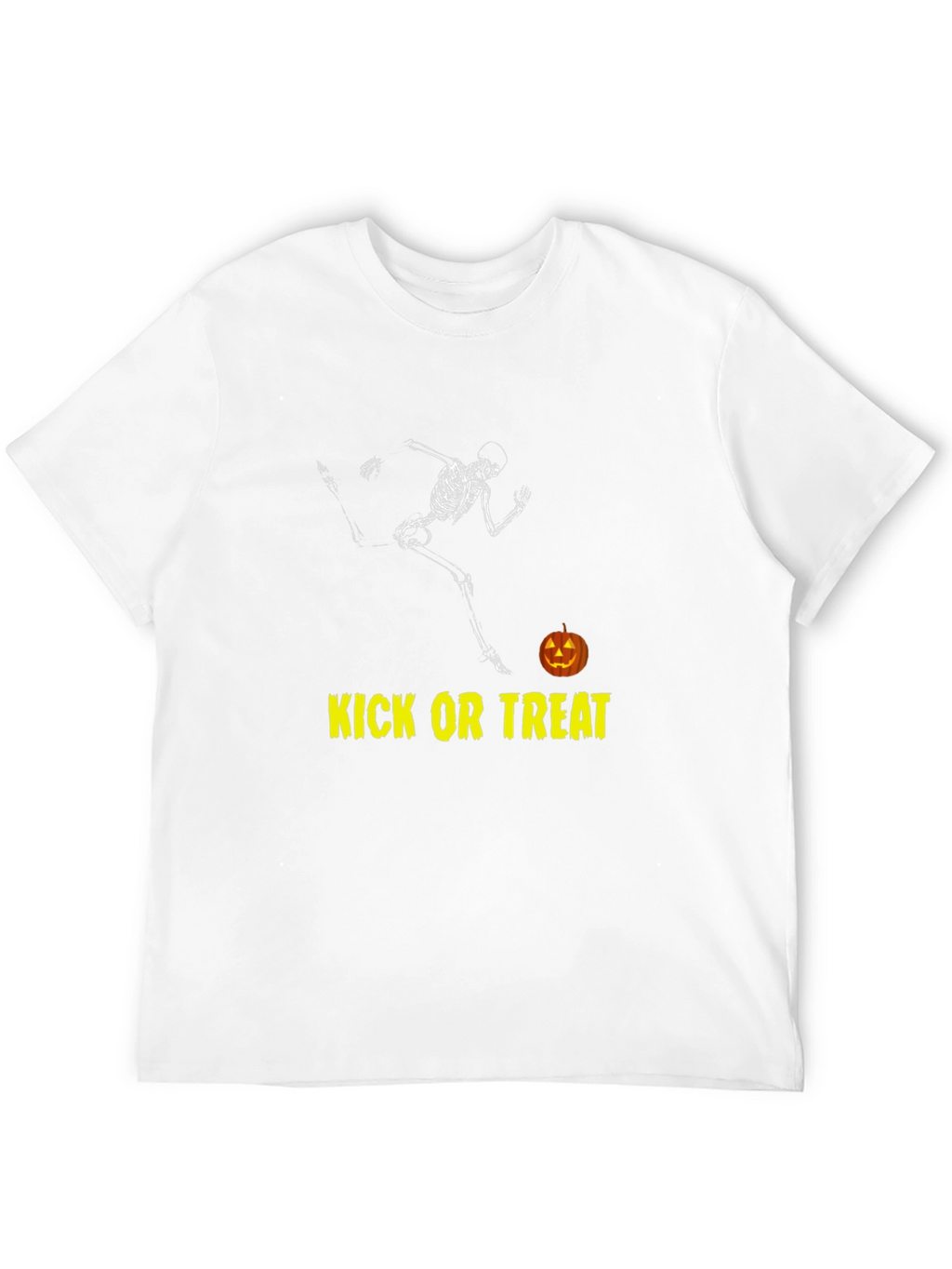 Halloween Skeleton Kicking Pumpkin T-Shirt