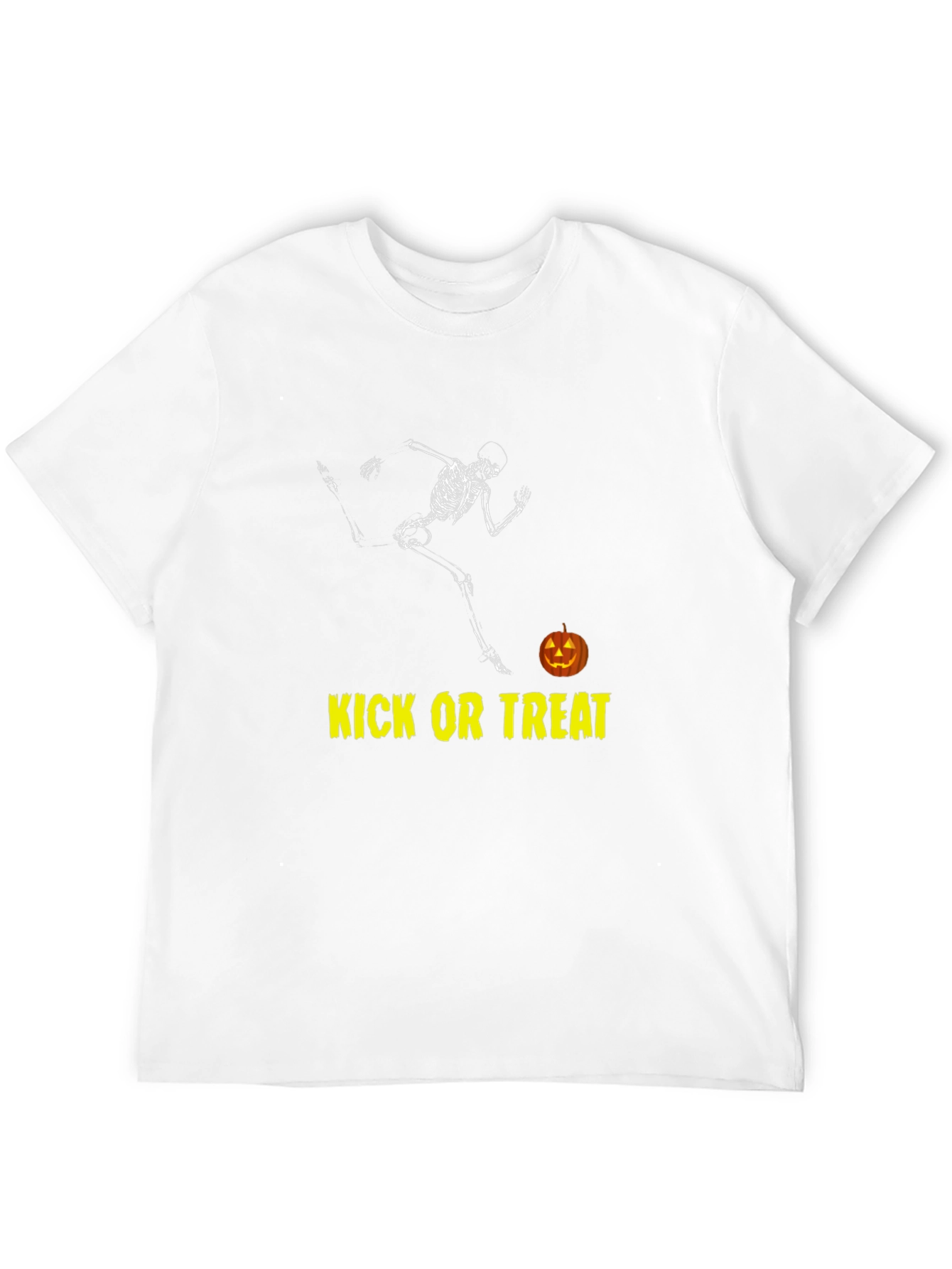 Halloween Skeleton Kicking Pumpkin T-Shirt