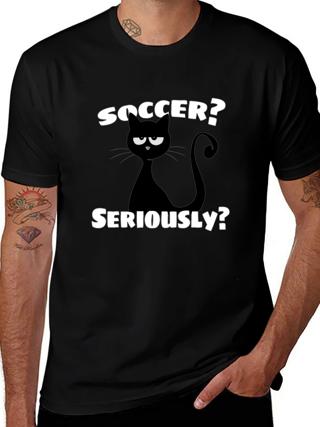 Soccer? Seriously? Funny Cat Graphic T-Shirt