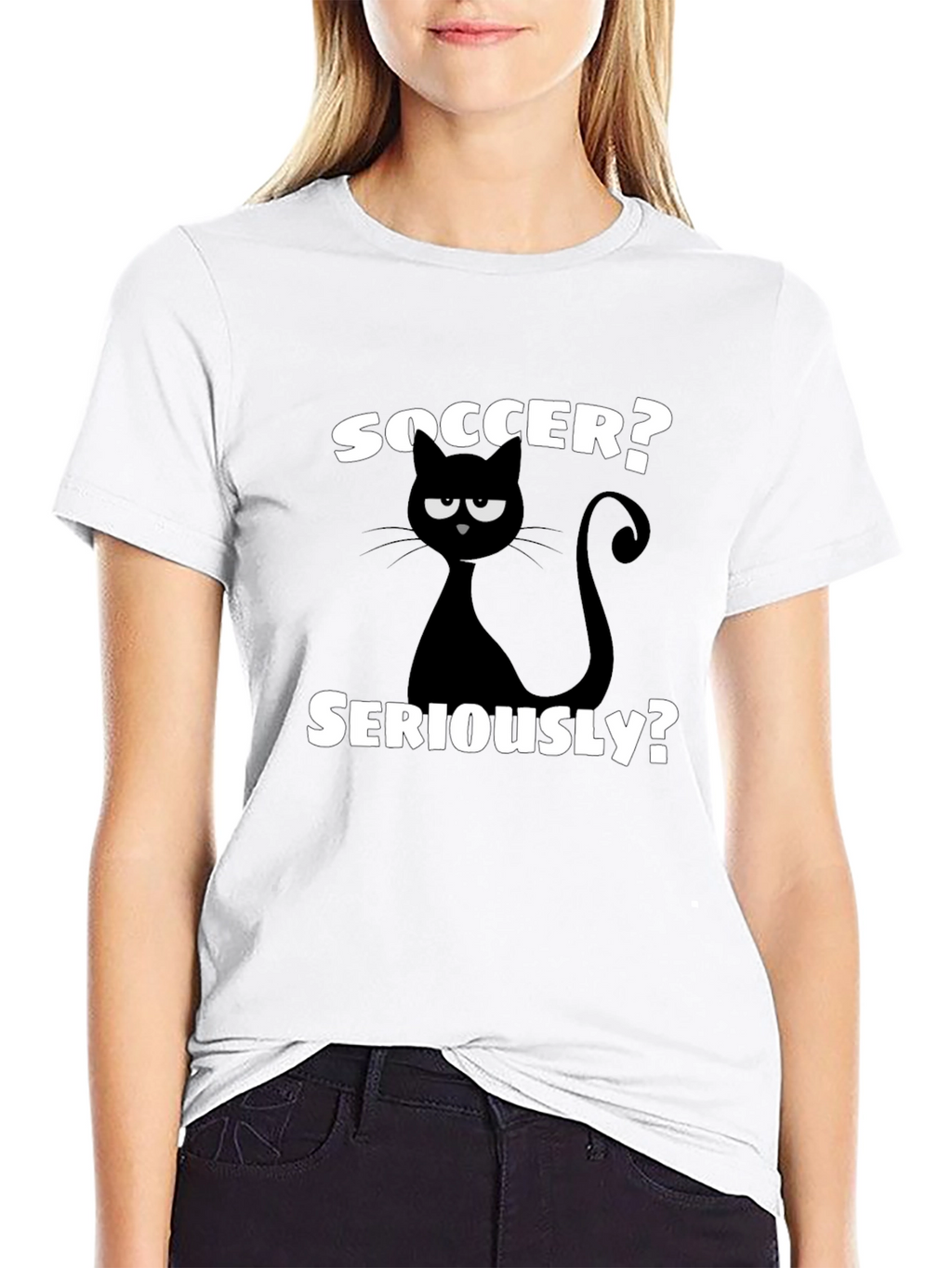 Soccer? Seriously? Funny Cat Graphic T-Shirt