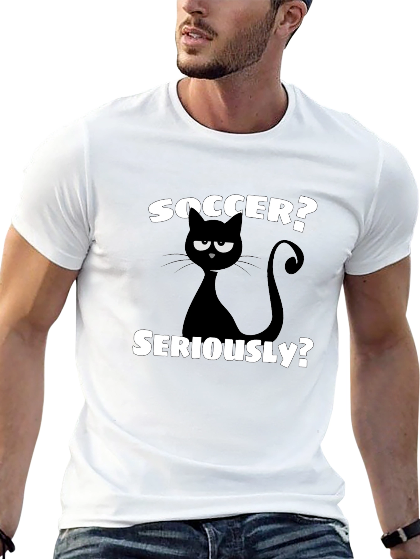 Soccer? Seriously? Funny Cat Graphic T-Shirt