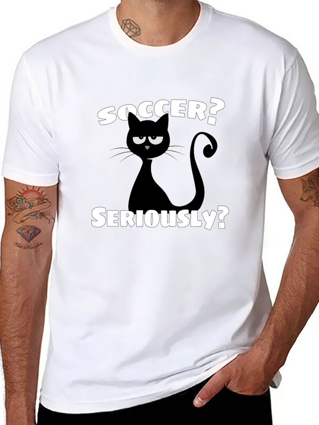Soccer? Seriously? Funny Cat Graphic T-Shirt