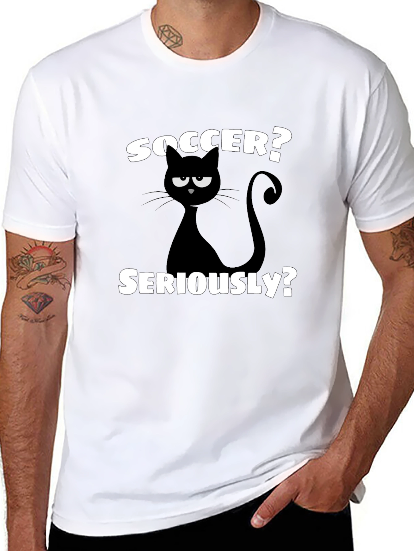 Soccer? Seriously? Funny Cat Graphic T-Shirt