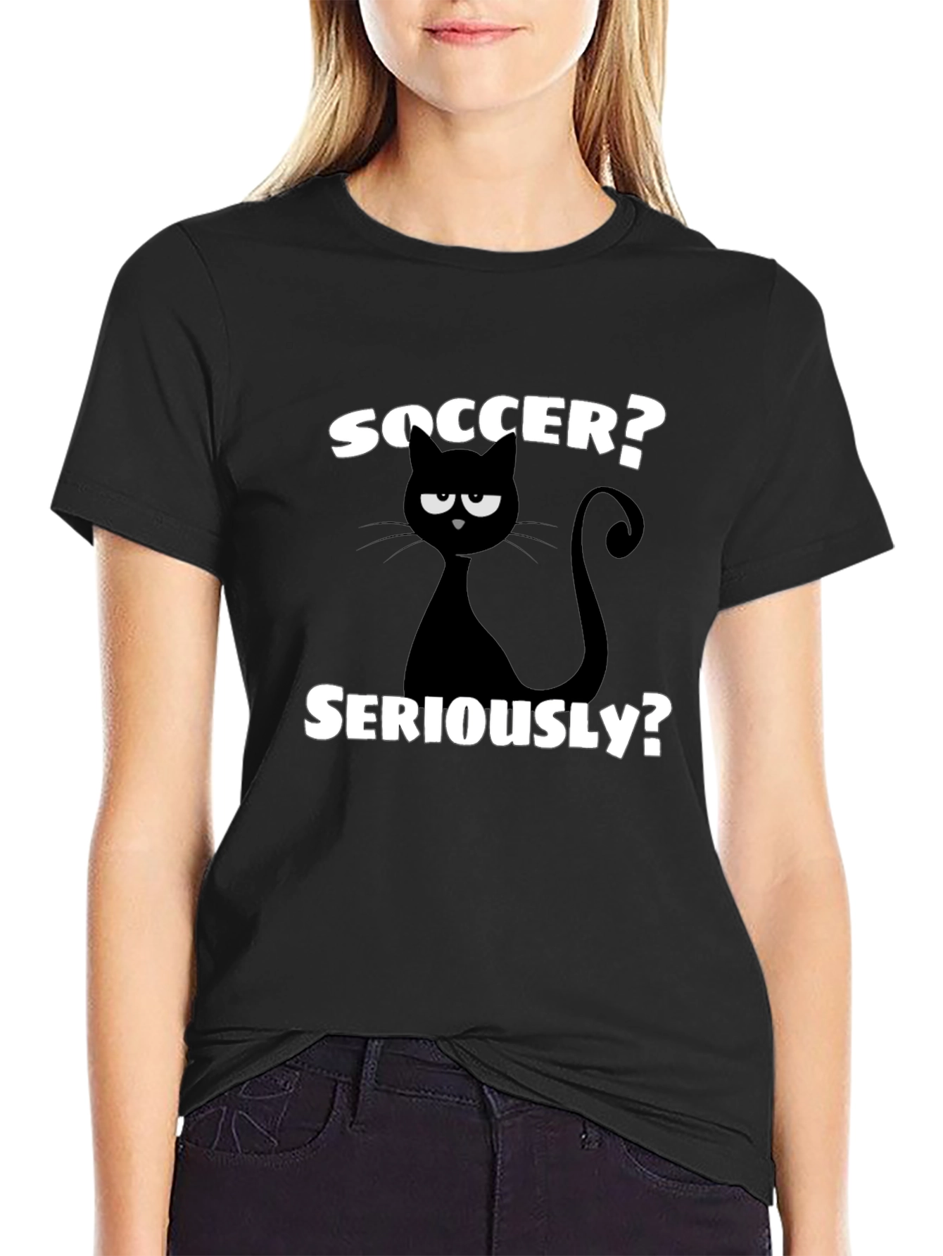 Soccer? Seriously? Funny Cat Graphic T-Shirt