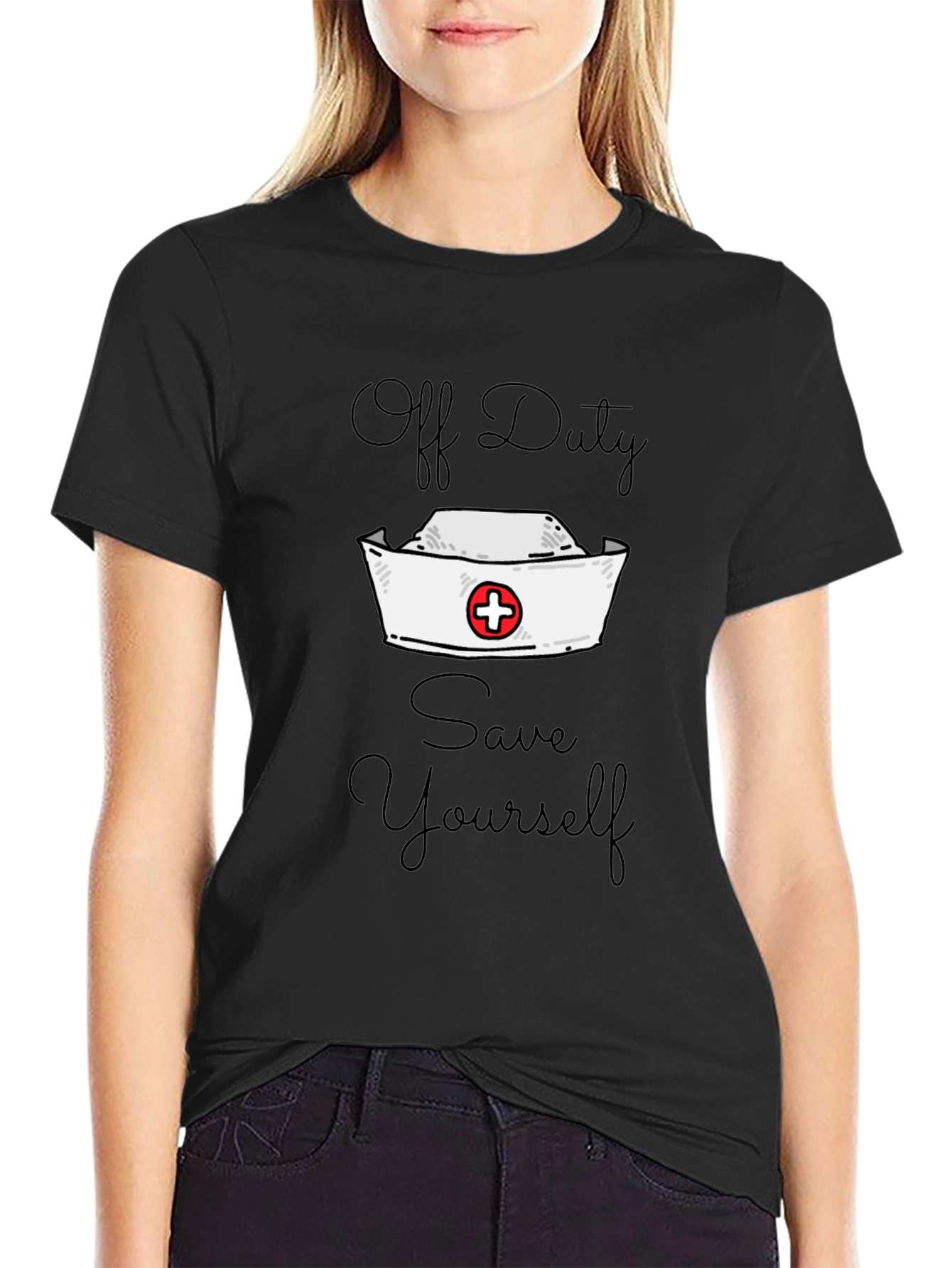 Off Duty Nurse Save Yourself Graphic Tee