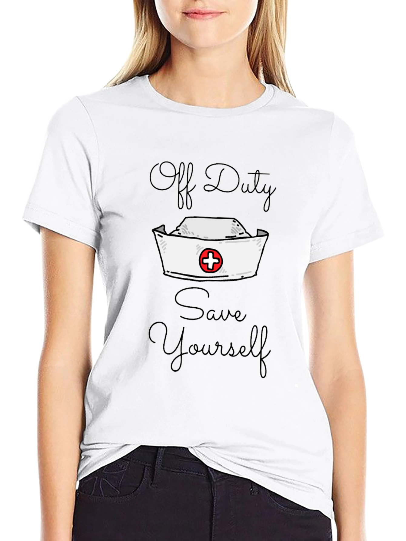 Off Duty Nurse Save Yourself Graphic Tee