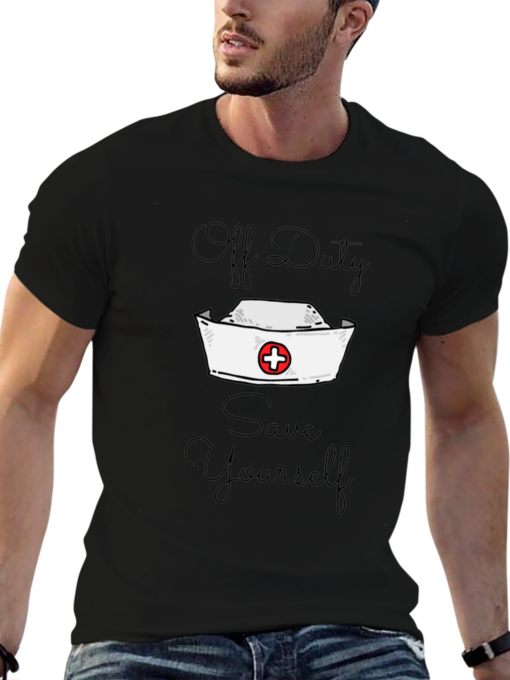 Off Duty Nurse Save Yourself Graphic Tee