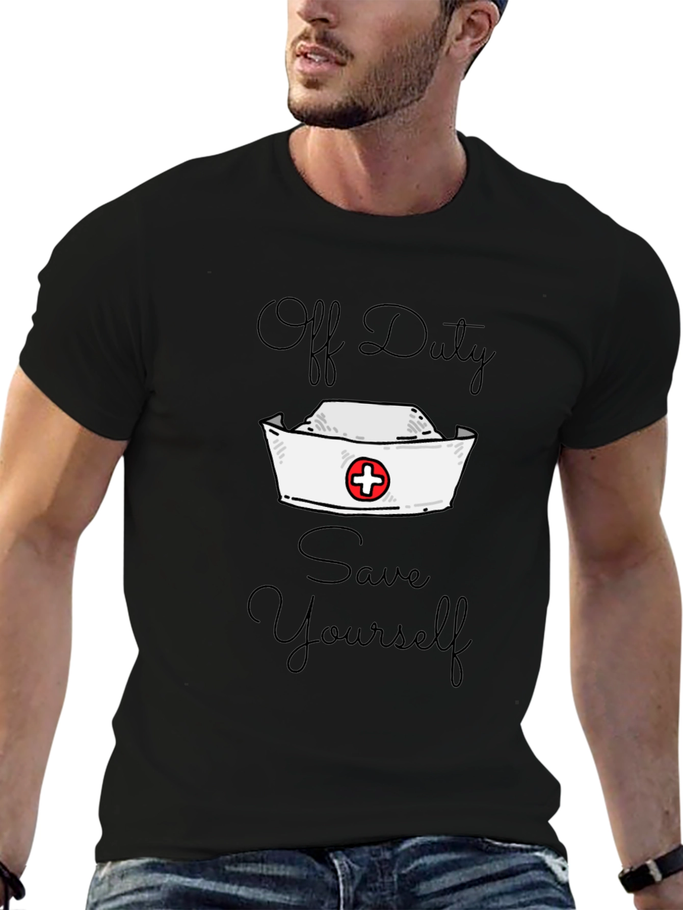 Off Duty Nurse Save Yourself Graphic Tee