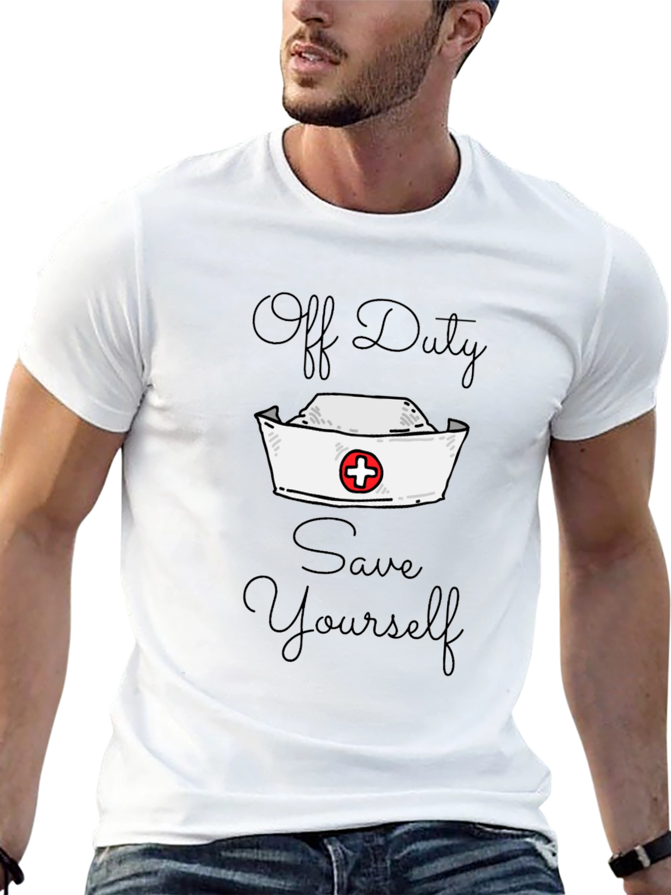 Off Duty Nurse Save Yourself Graphic Tee