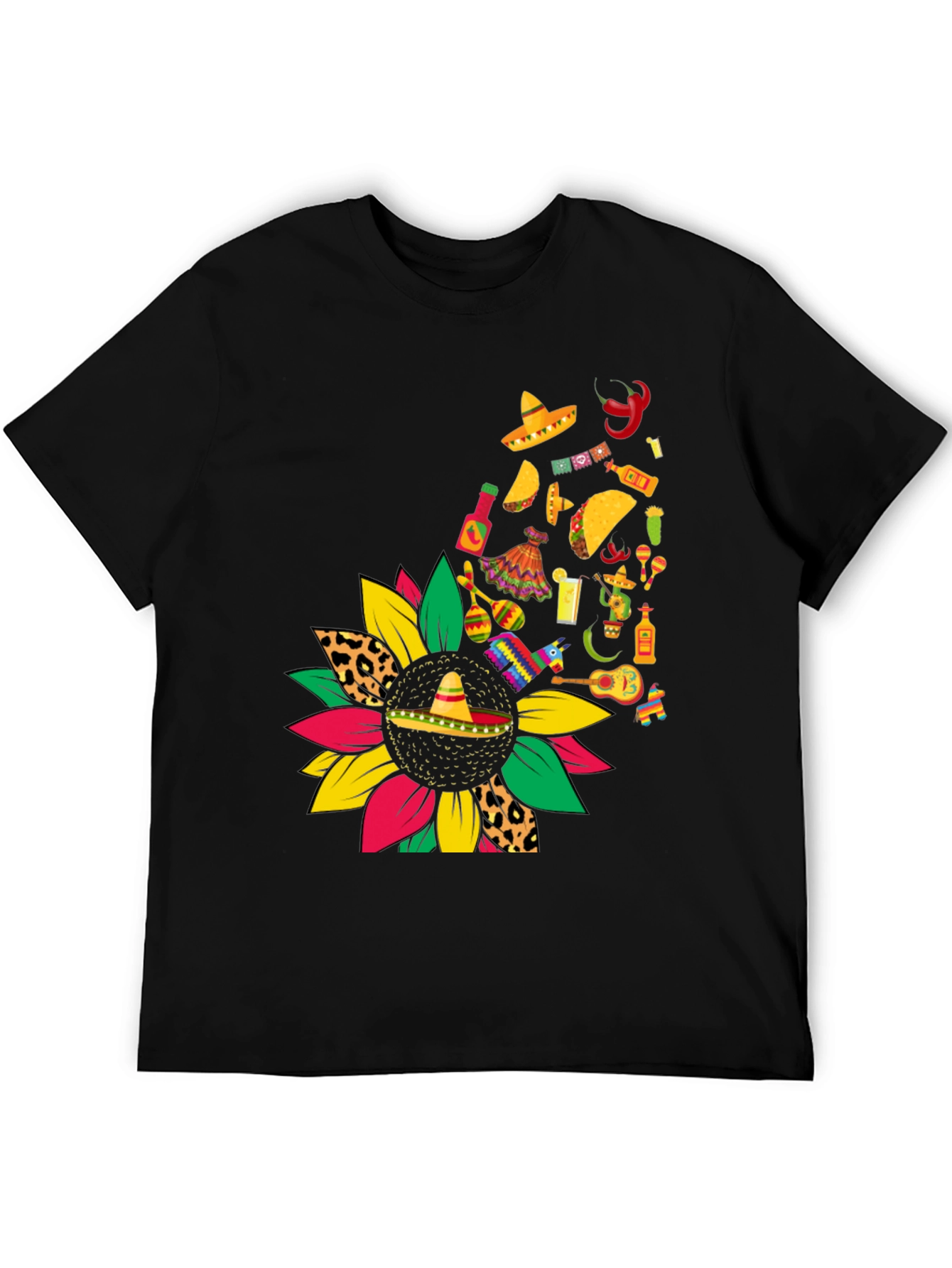 Fiesta Sunflower Graphic Tee - Cinco de Mayo Style