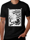 Raven Art Graphic Tee - Black