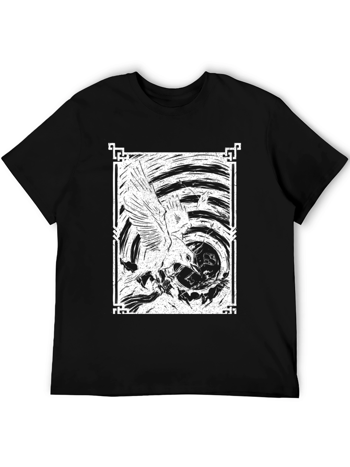 Raven Art Graphic Tee - Black