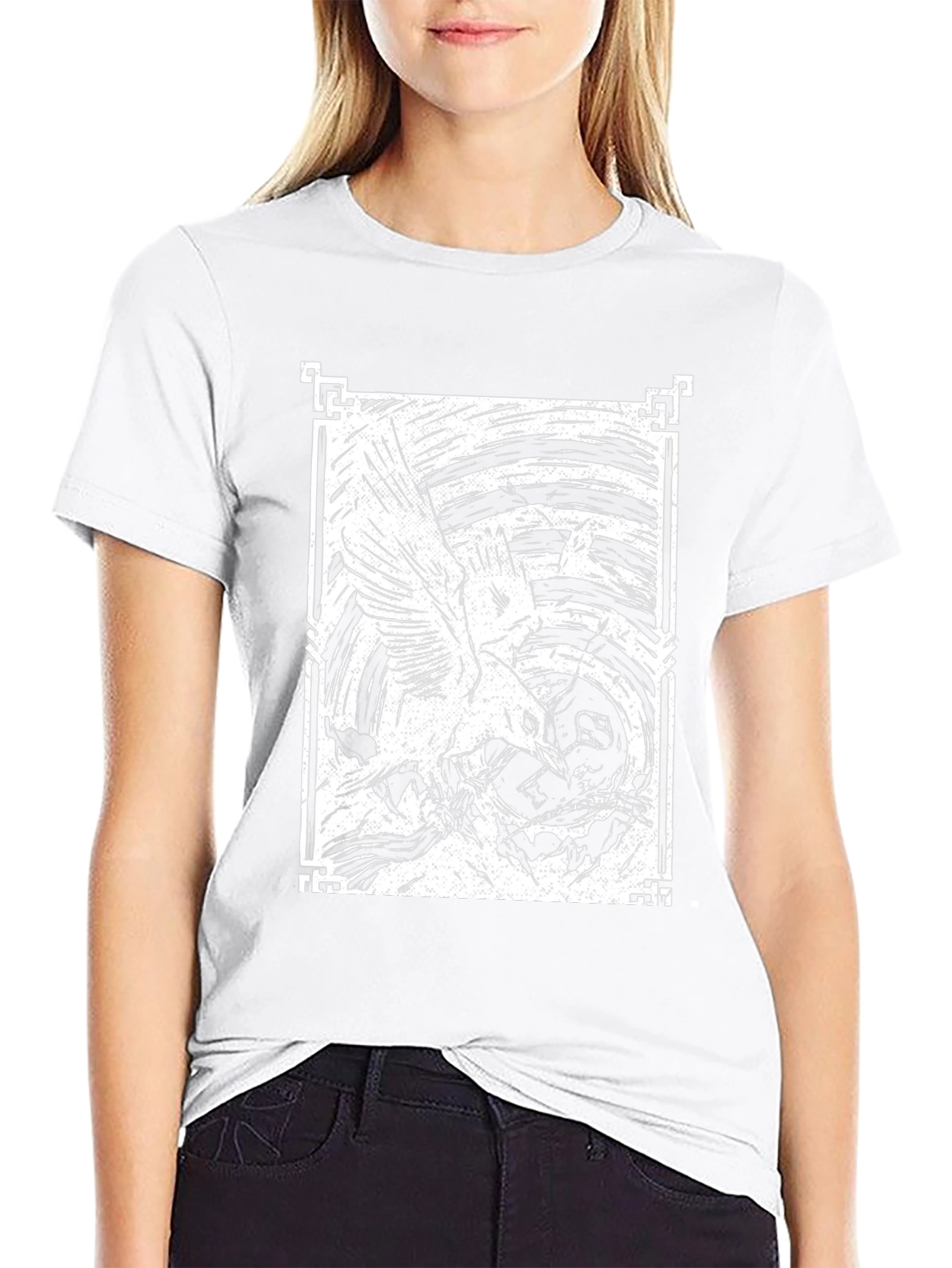 Raven Art Graphic Tee - Black