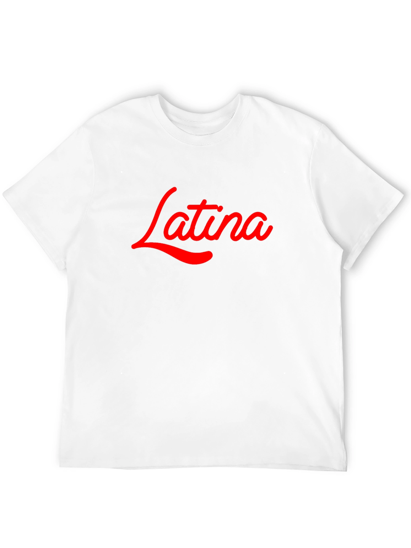 Latina Script Tee - Bold Red Design on Black
