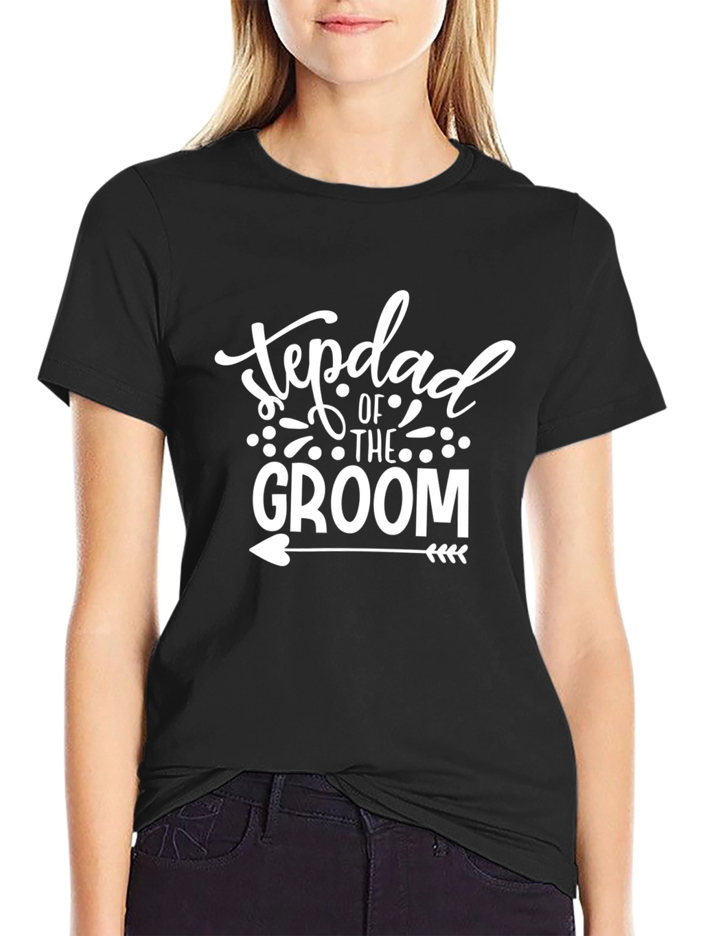 Stepdad of the Groom Black T-Shirt