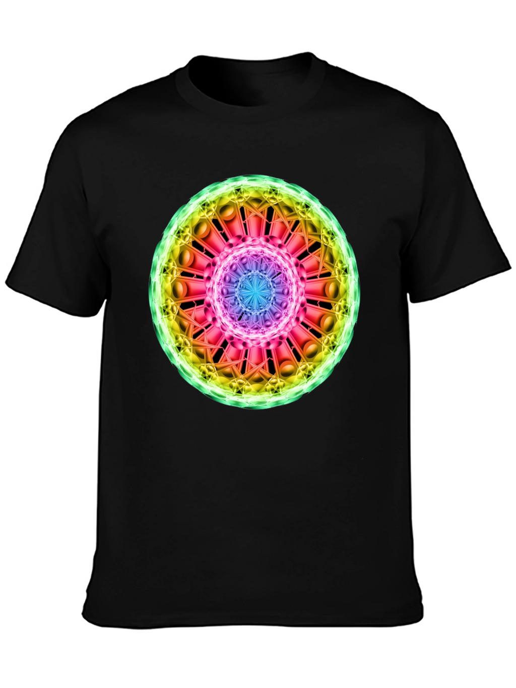 Cosmic Mandala Graphic Tee - Black