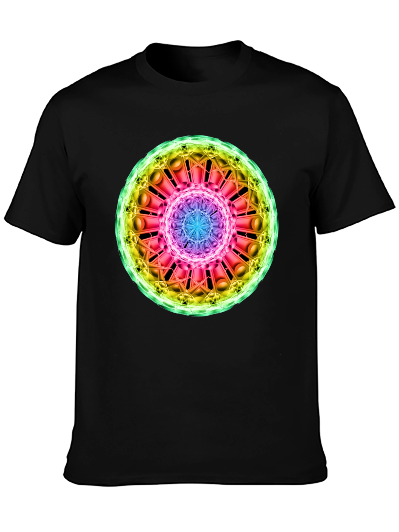 Cosmic Mandala Graphic Tee - Black