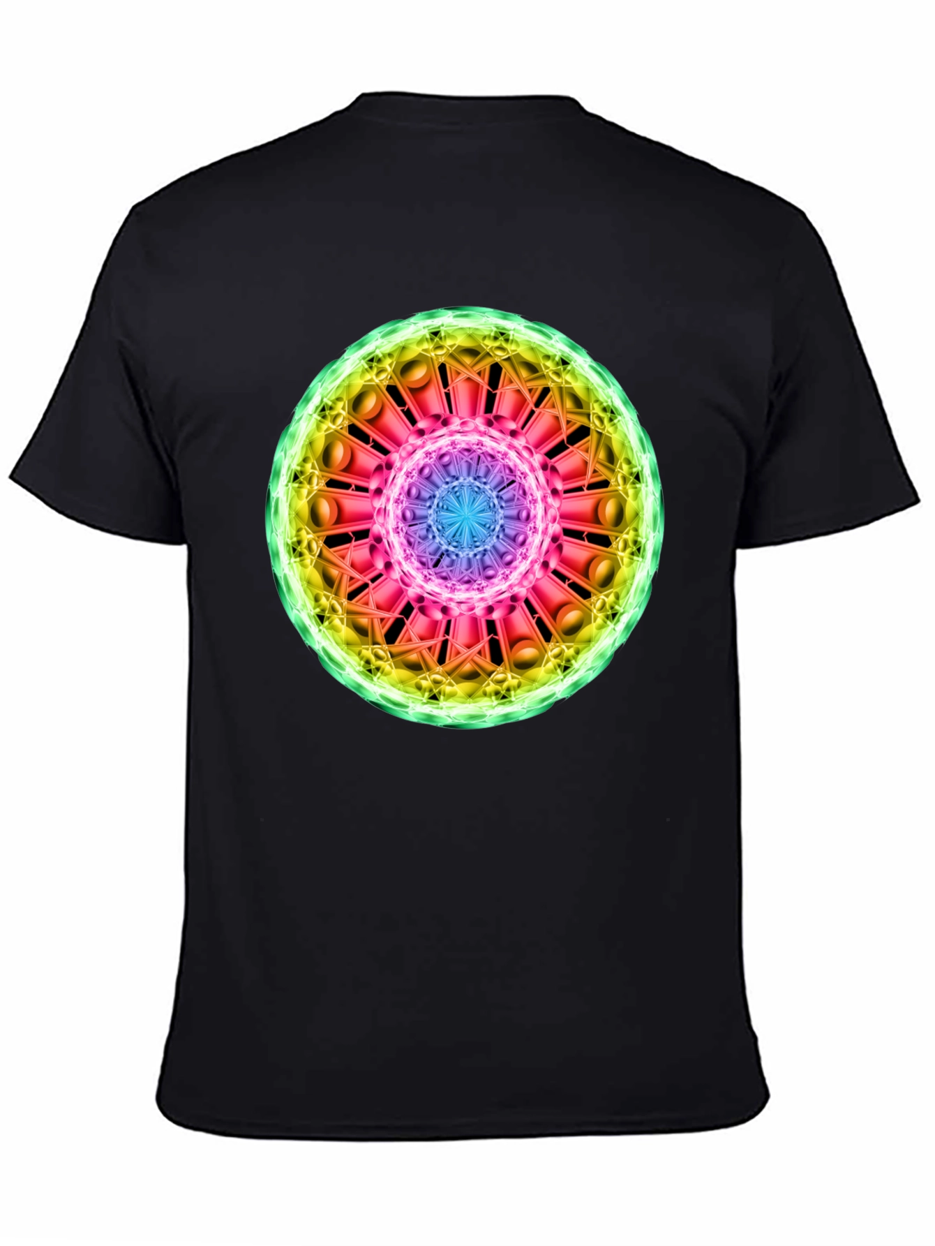 Cosmic Mandala Graphic Tee - Black