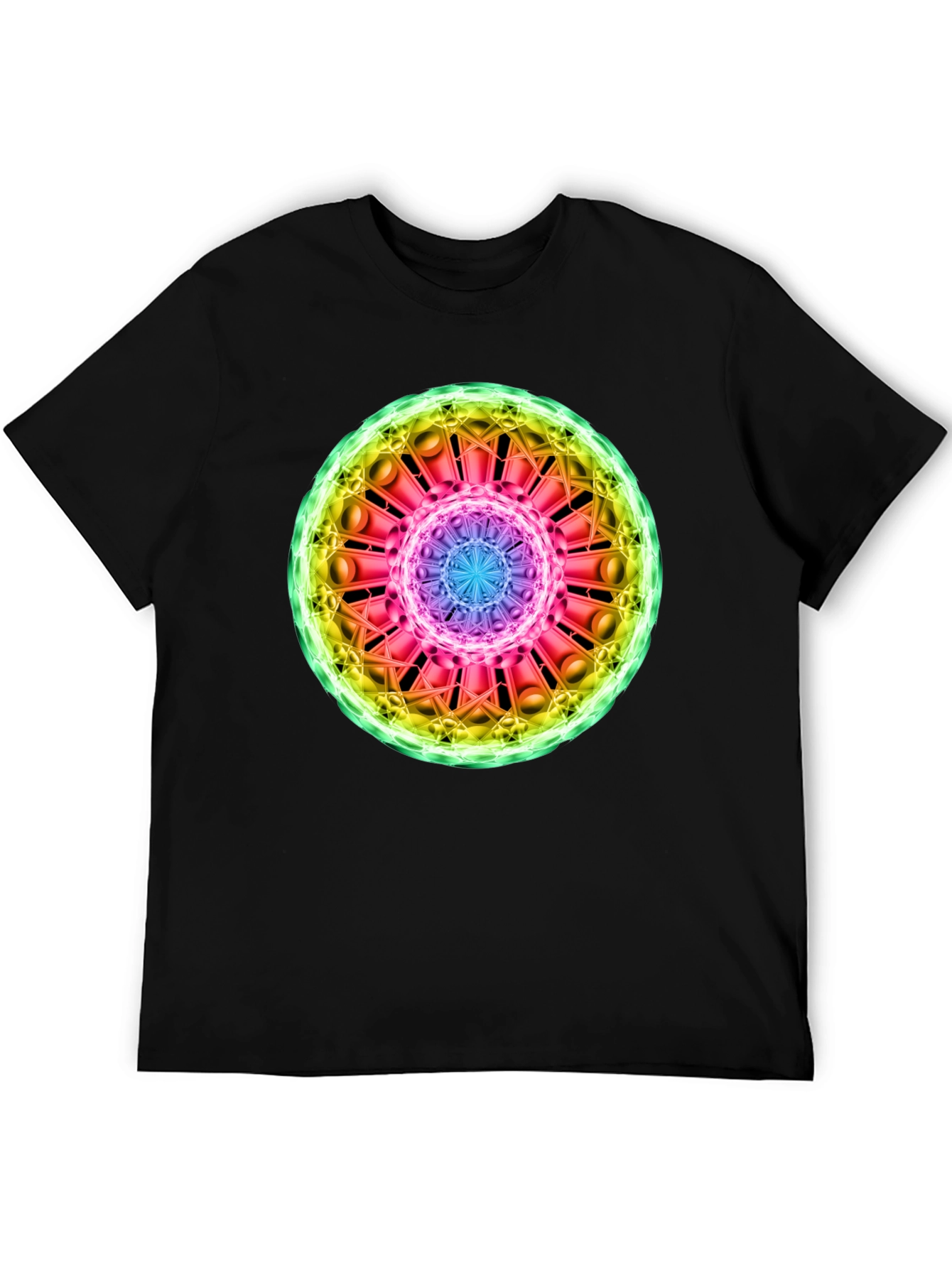 Cosmic Mandala Graphic Tee - Black