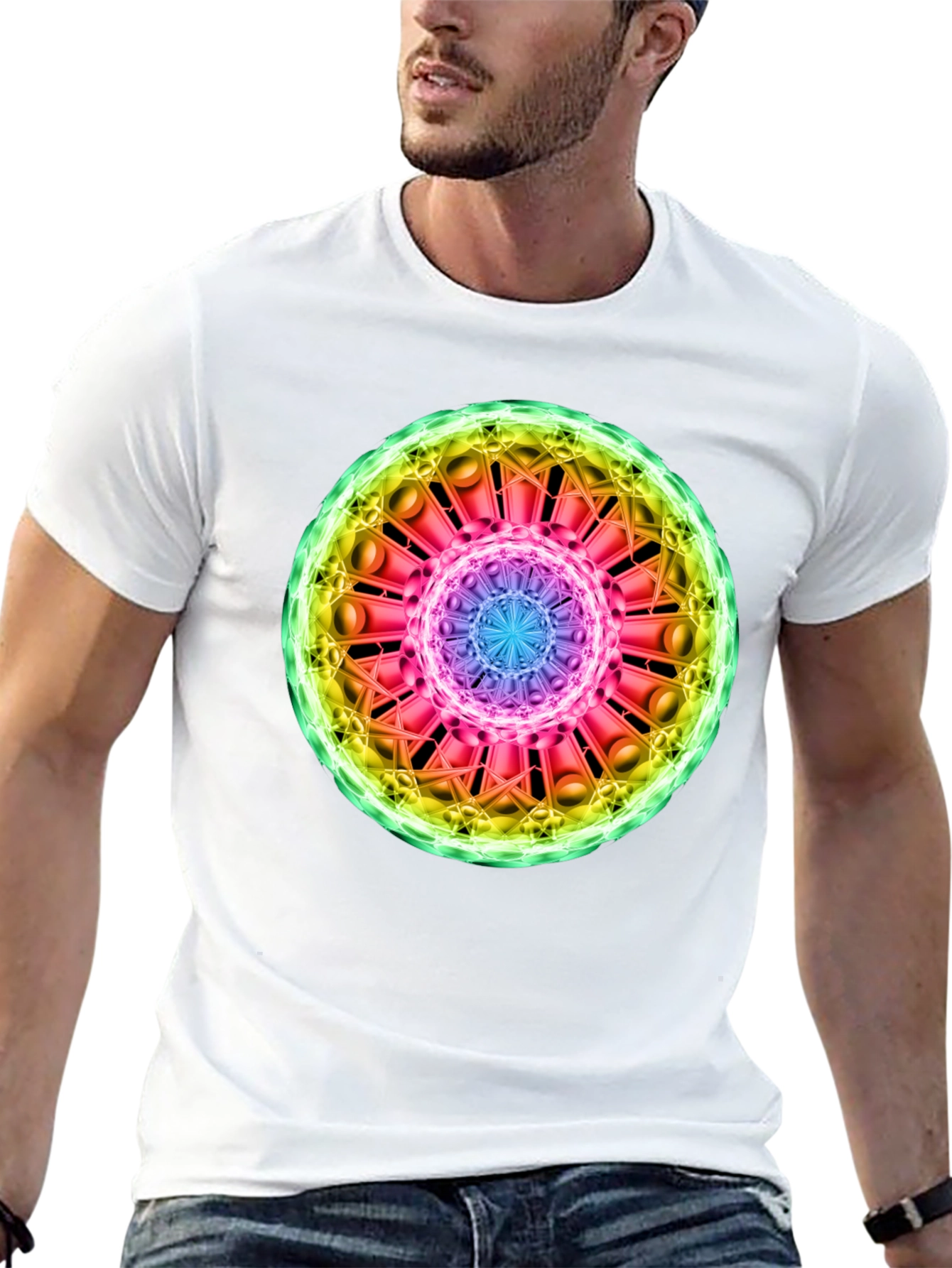 Cosmic Mandala Graphic Tee - Black