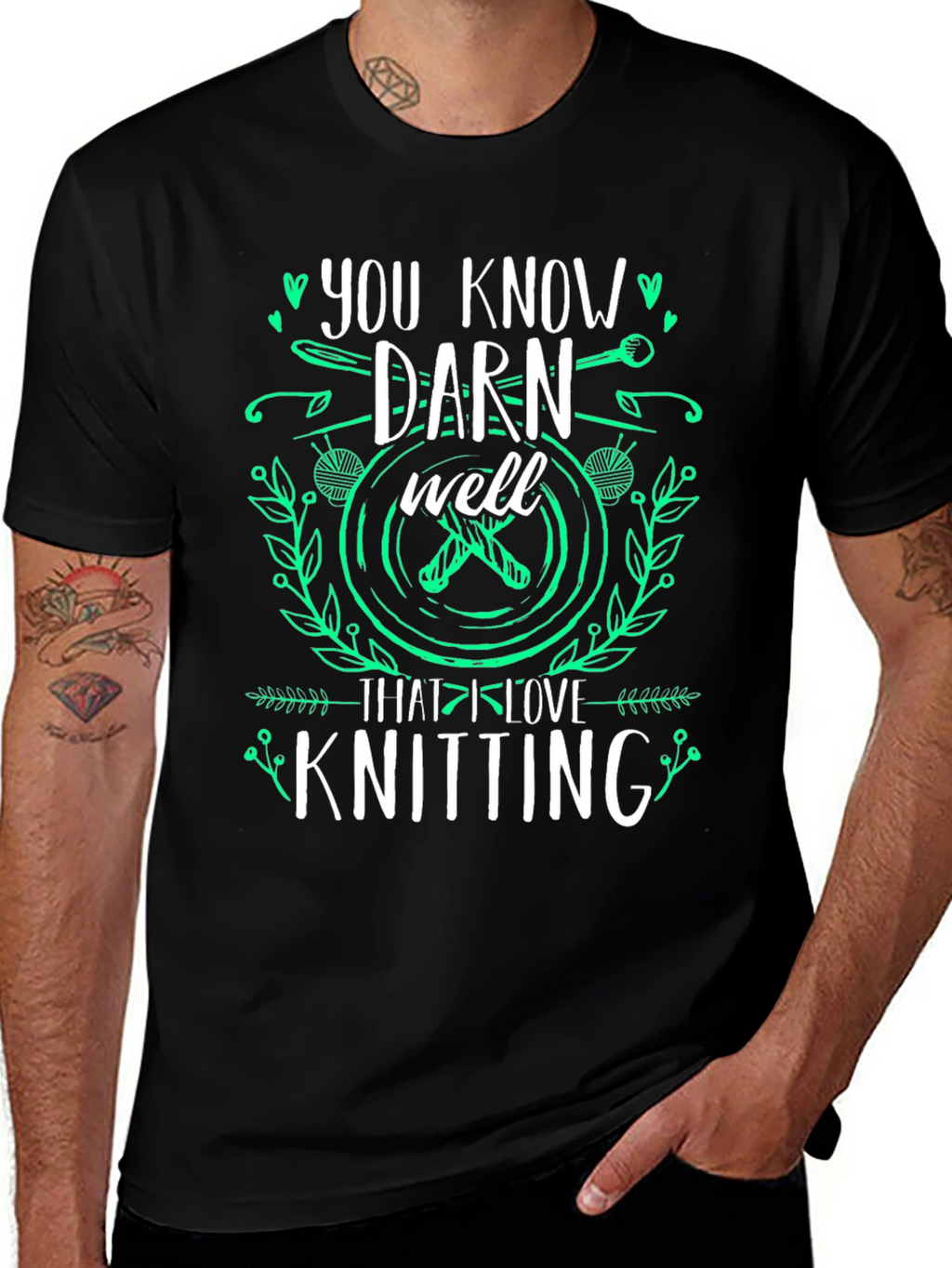 Knitting Lover T-Shirt: You Know Darn Well Graphic Tee
