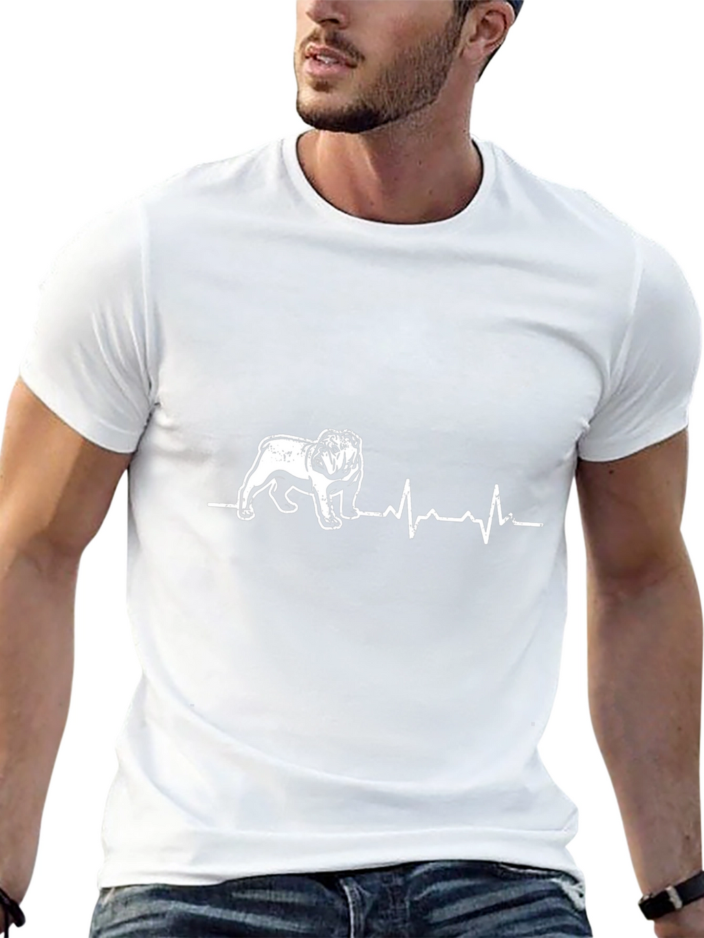 Bulldog Heartbeat T-Shirt - Black