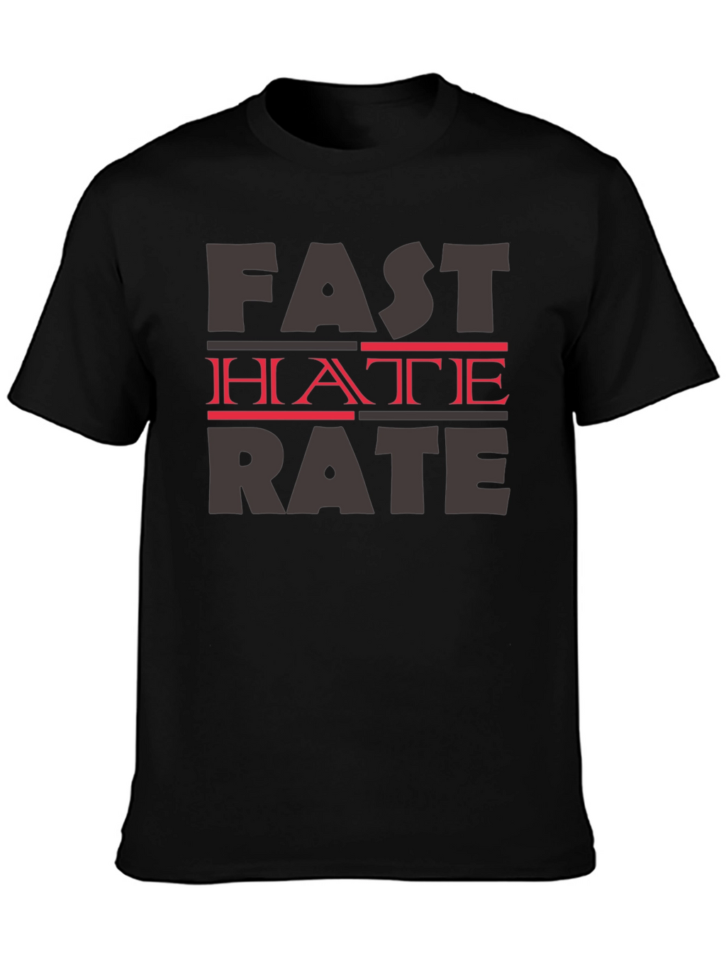 Fast Hate Rate Black Graphic T-Shirt