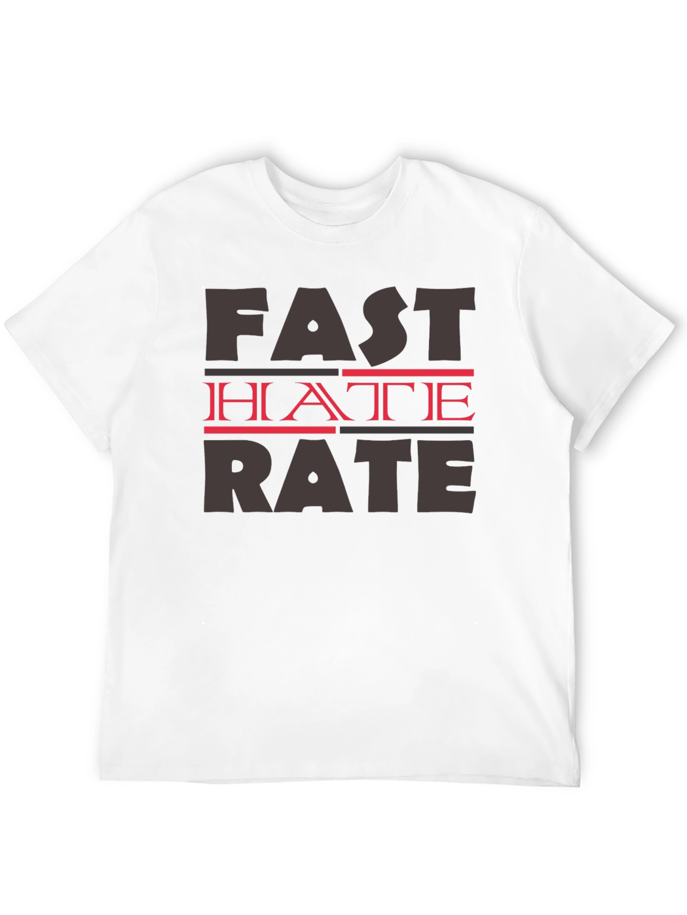 Fast Hate Rate Black Graphic T-Shirt