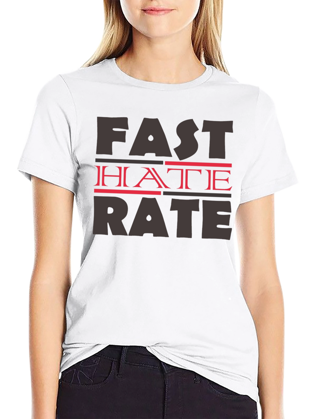 Fast Hate Rate Black Graphic T-Shirt