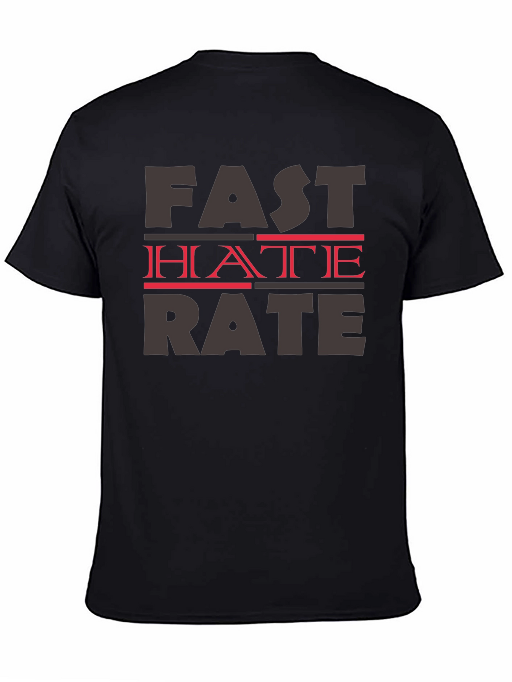 Fast Hate Rate Black Graphic T-Shirt