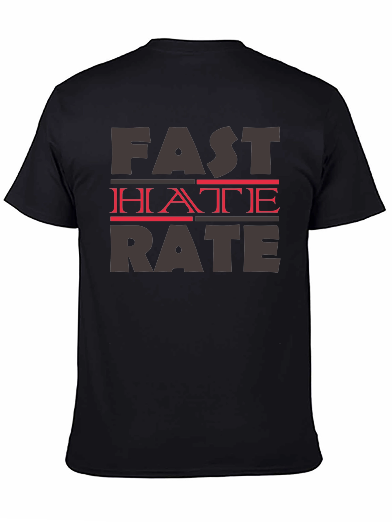 Fast Hate Rate Black Graphic T-Shirt