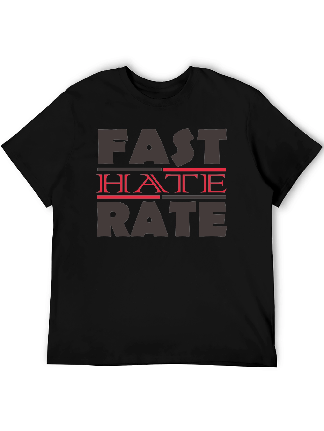 Fast Hate Rate Black Graphic T-Shirt